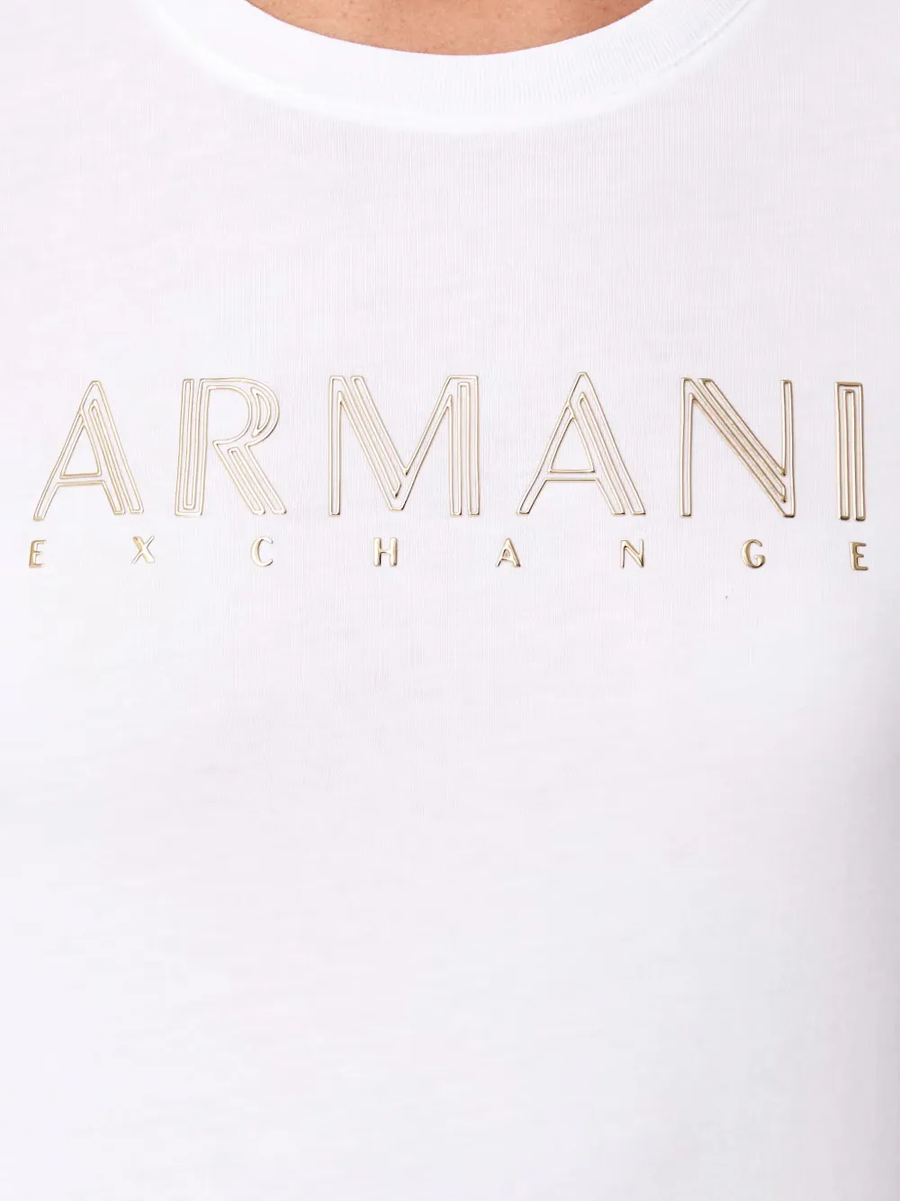 Armani Exchange T-shirt met logoprint met lange mouwen Wit
