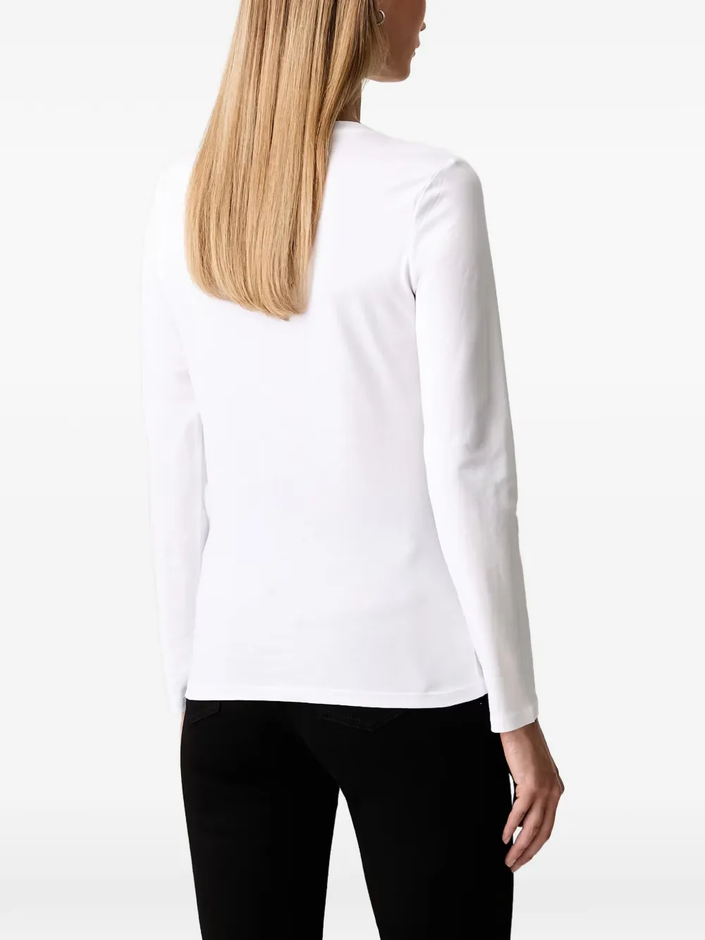 Armani Exchange T-shirt met logoprint met lange mouwen Wit