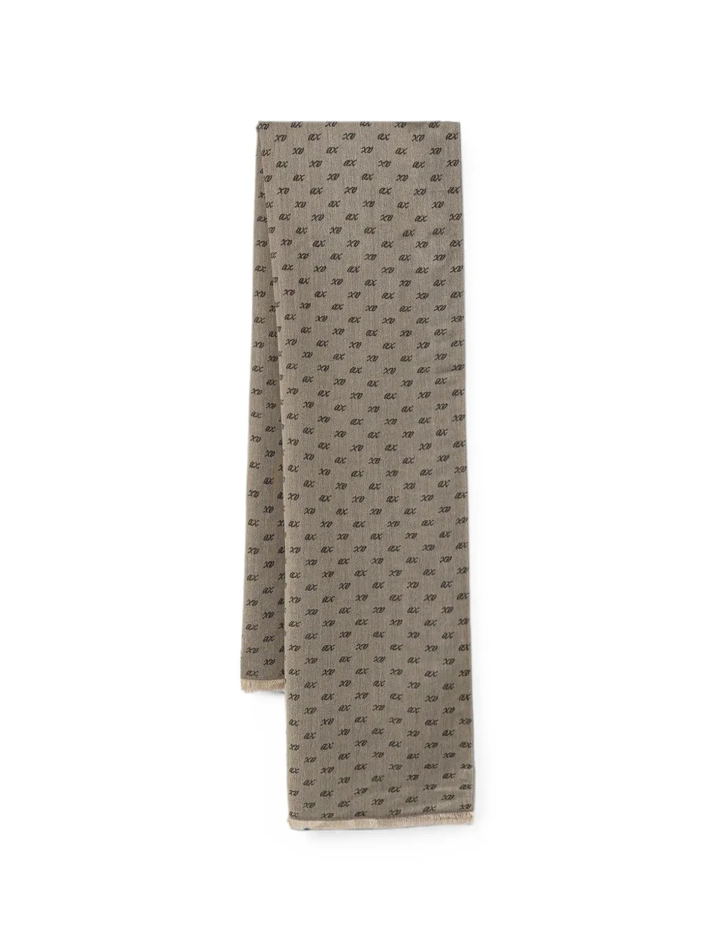 Armani Exchange logo-jacquard frayed scarf - Nude