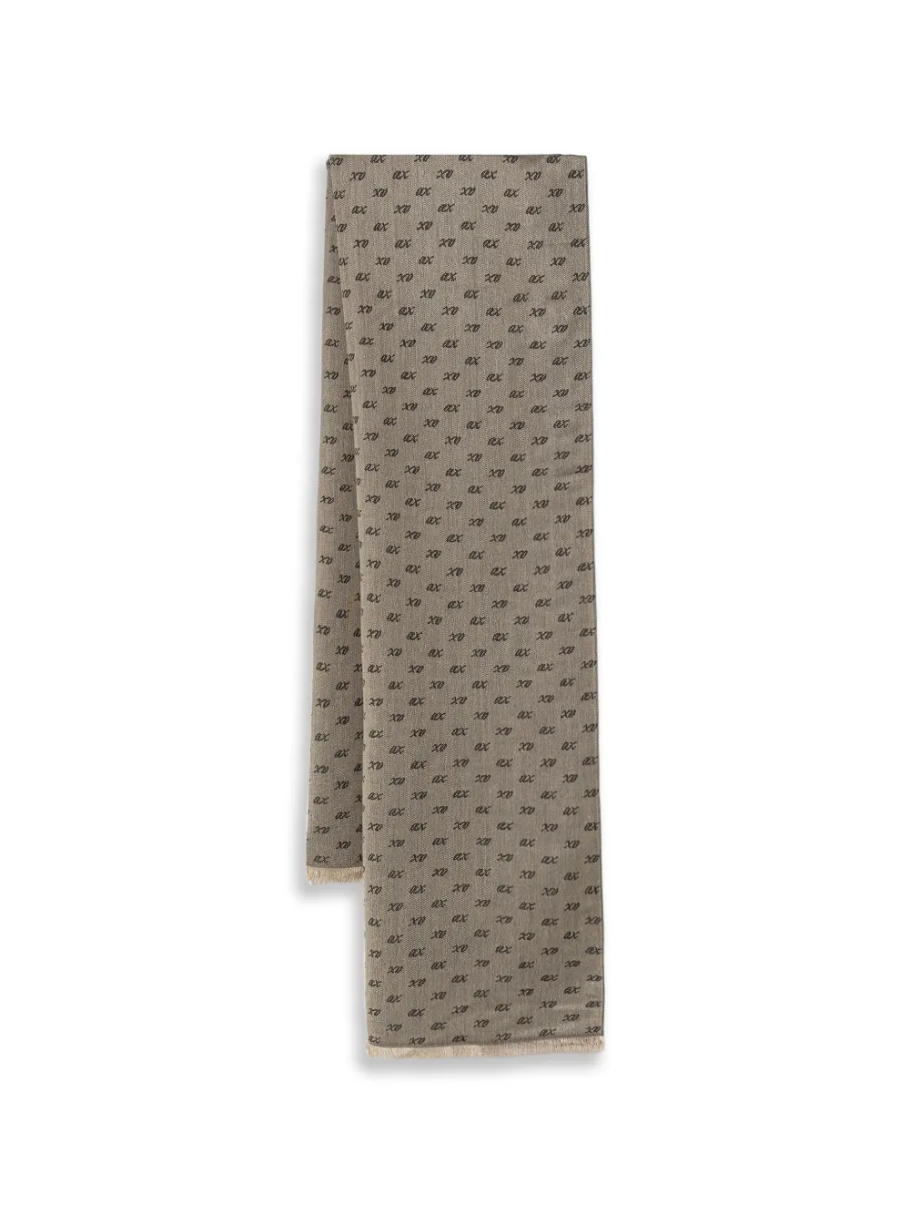 Armani Exchange logo-jacquard frayed scarf - Toni neutri