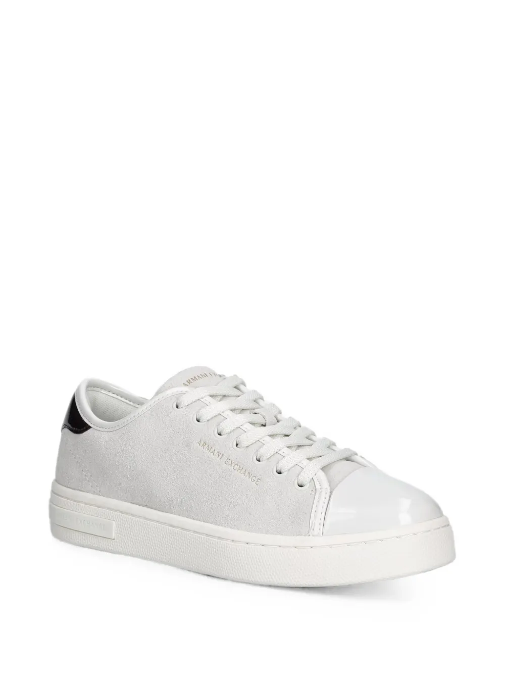 Armani Exchange logo-lettering panelled sneakers Grijs