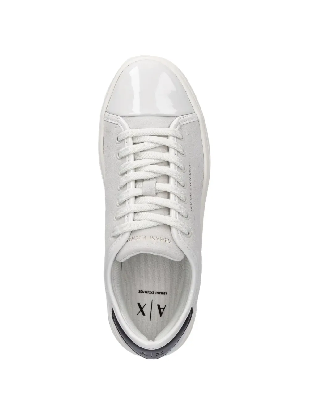 Armani Exchange logo-lettering panelled sneakers Grijs