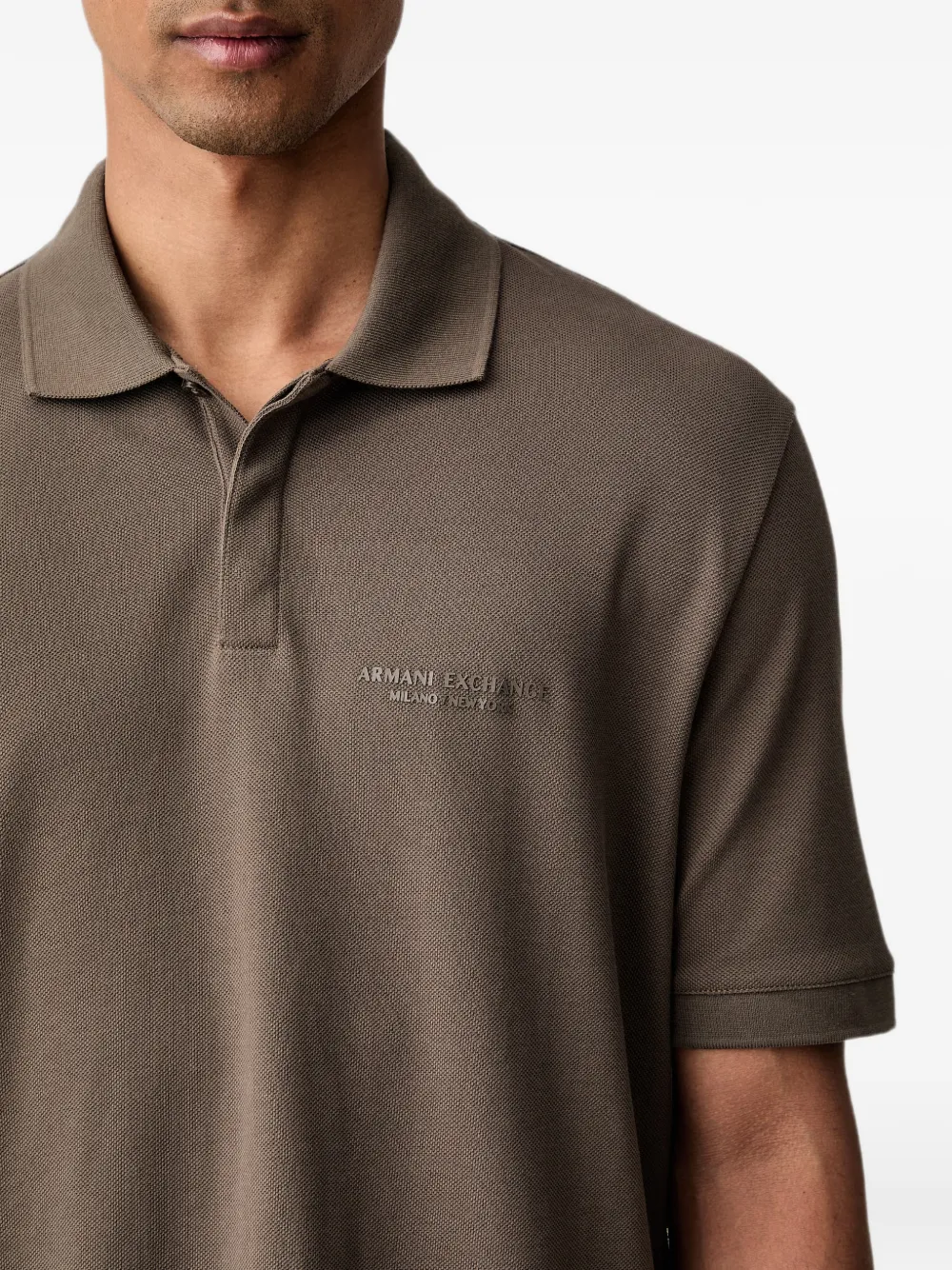 Armani Exchange Poloshirt met logo Bruin