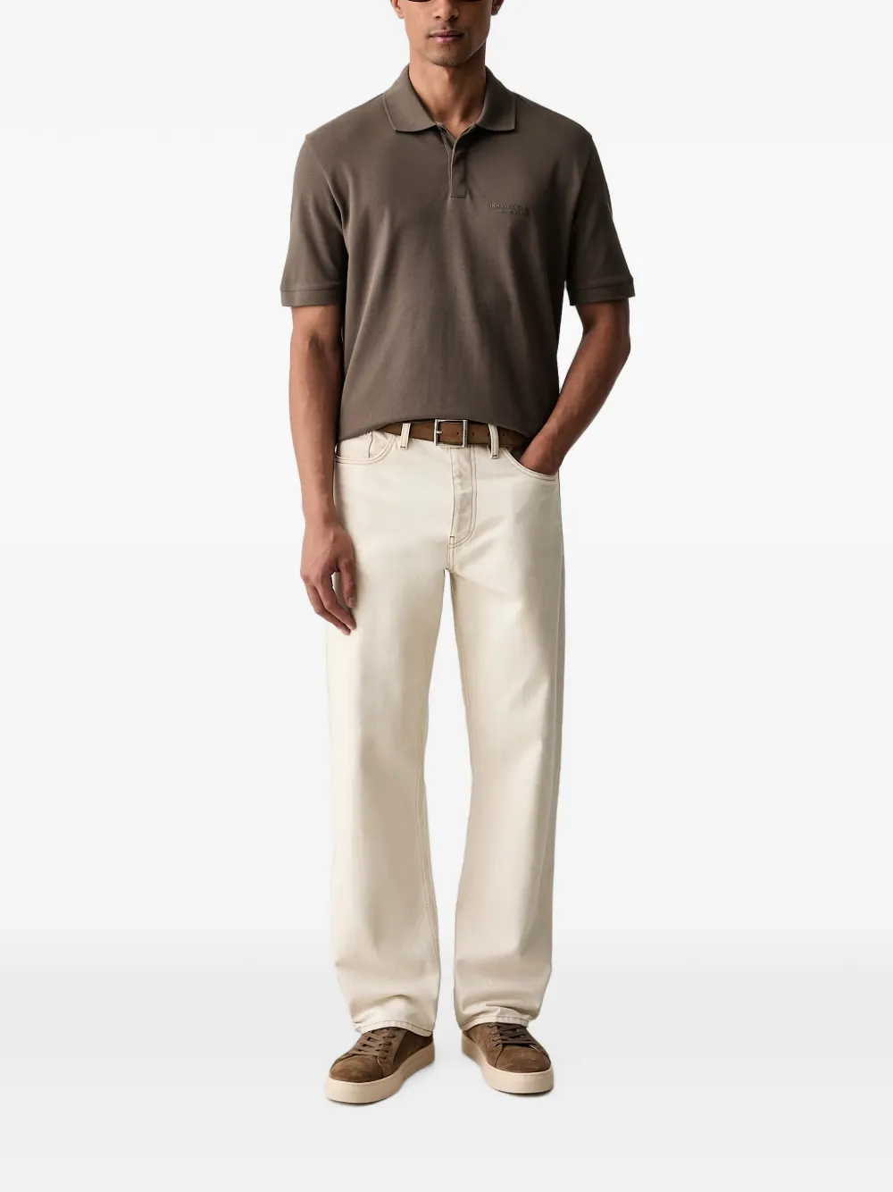 Armani Exchange Poloshirt met logo Bruin