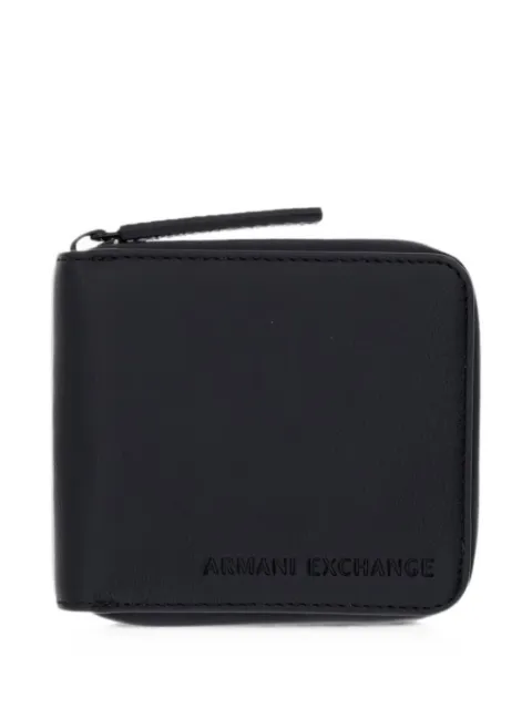 Armani Exchange logo-debossed zip-around wallet