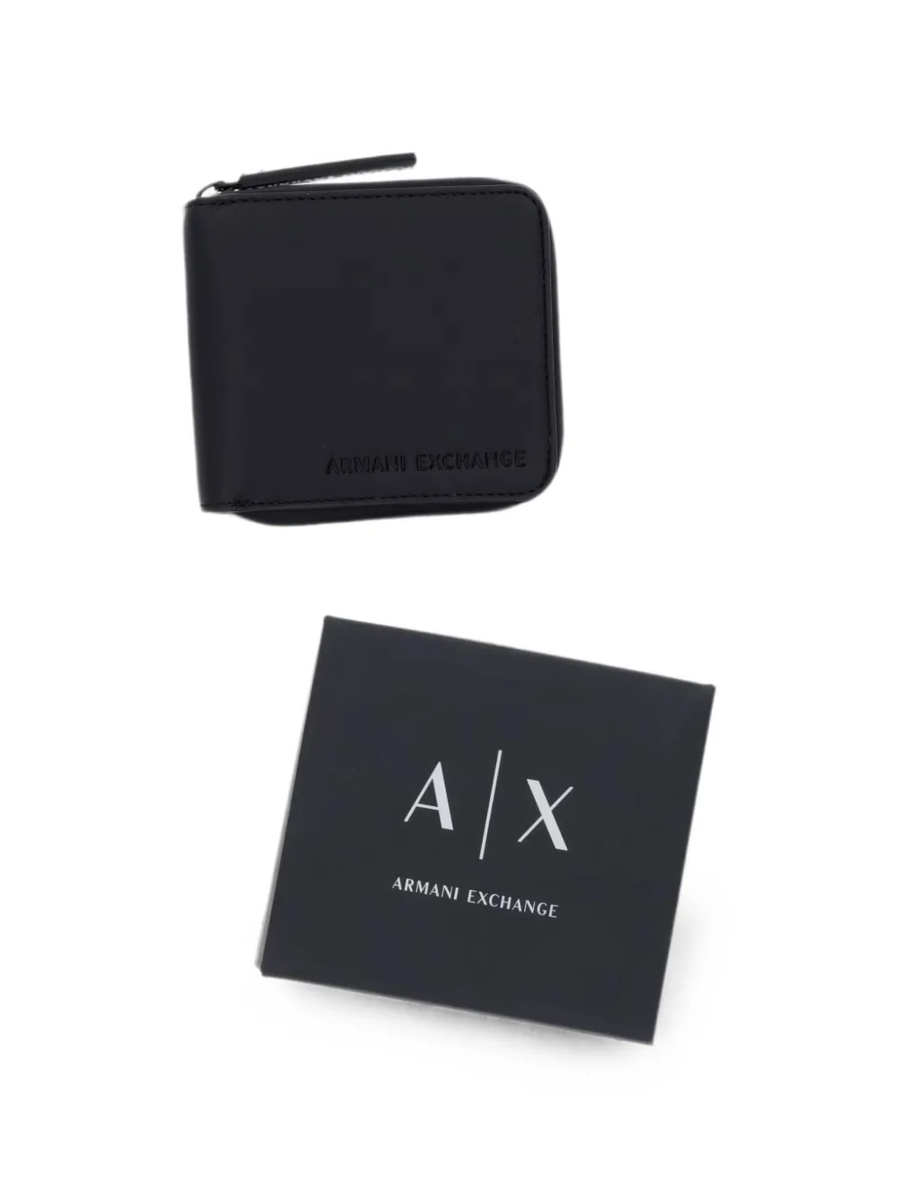 Armani Exchange Portemonnee met logo-reliëf Zwart