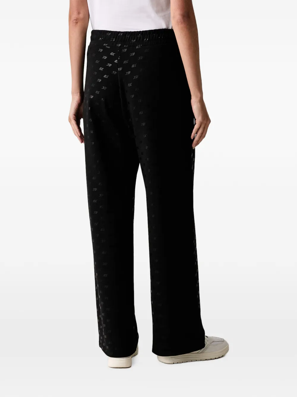 Armani Exchange Broek met monogram-print Zwart