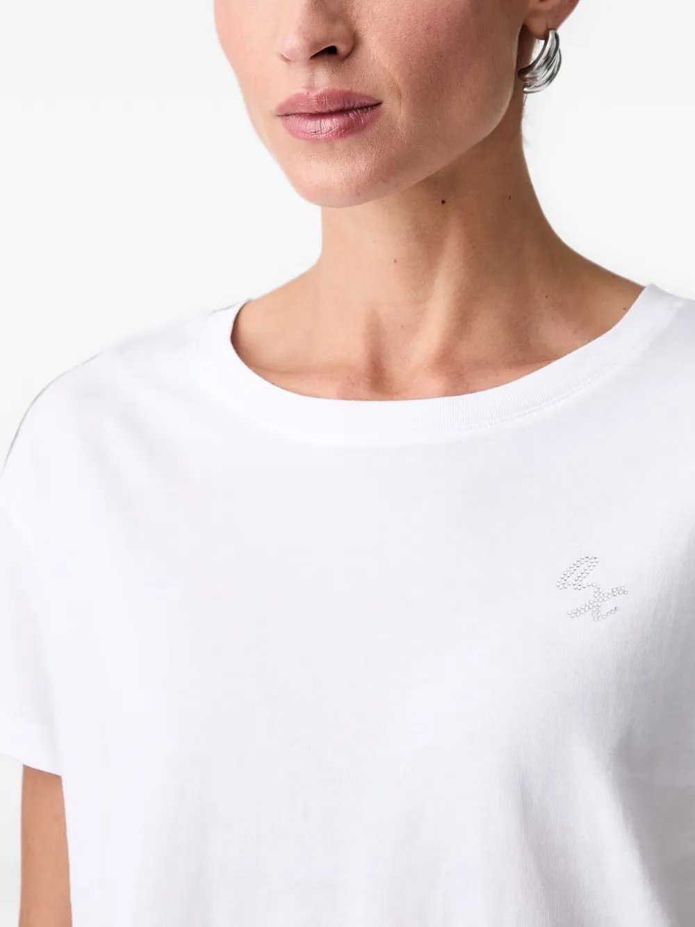 Armani Exchange T-shirt verfraaid met kristallen en logo Wit