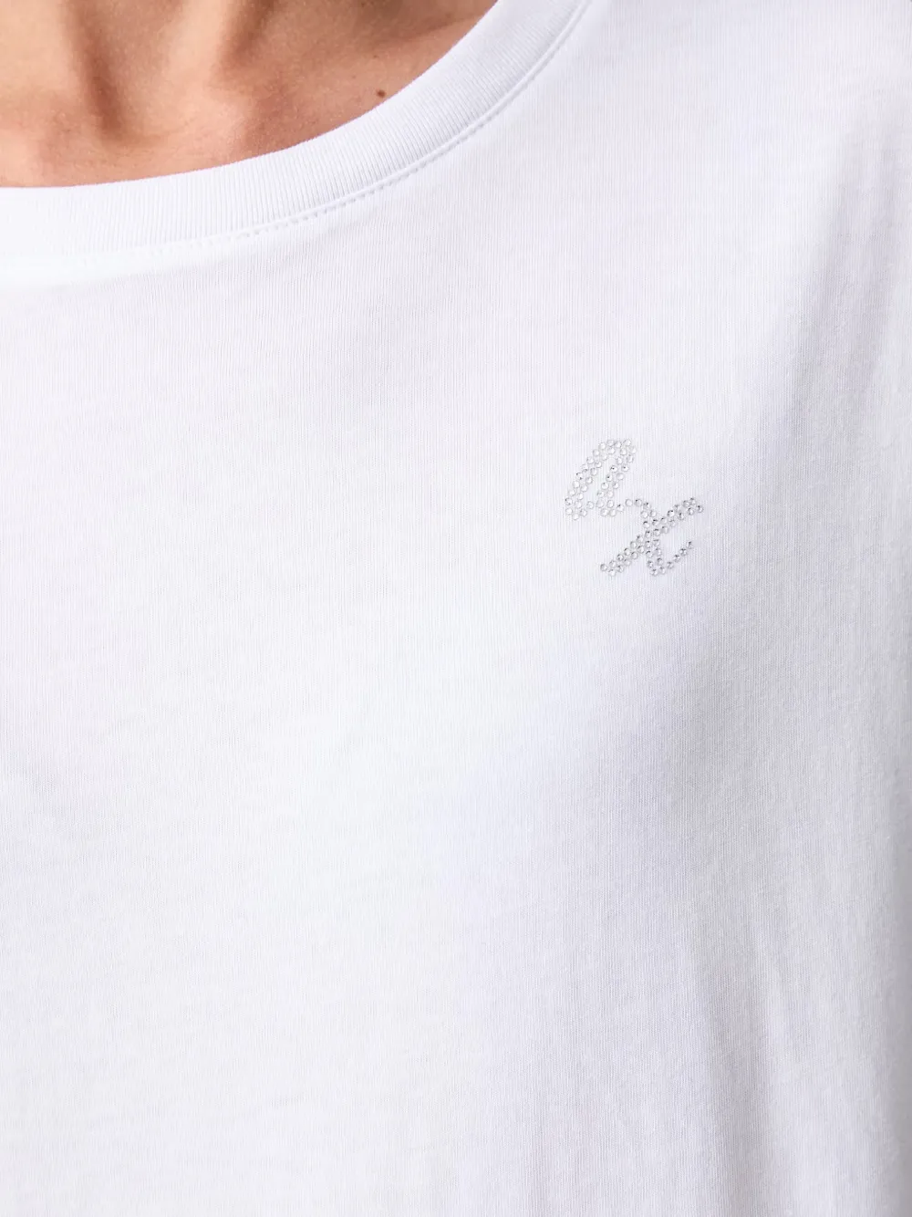 Armani Exchange T-shirt verfraaid met kristallen en logo Wit