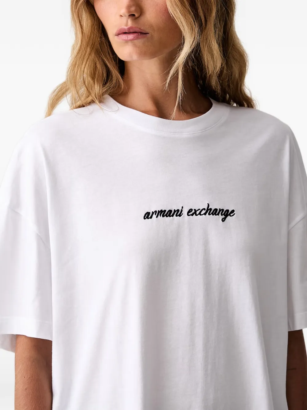 Armani Exchange T-shirt met geborduurd logo Wit