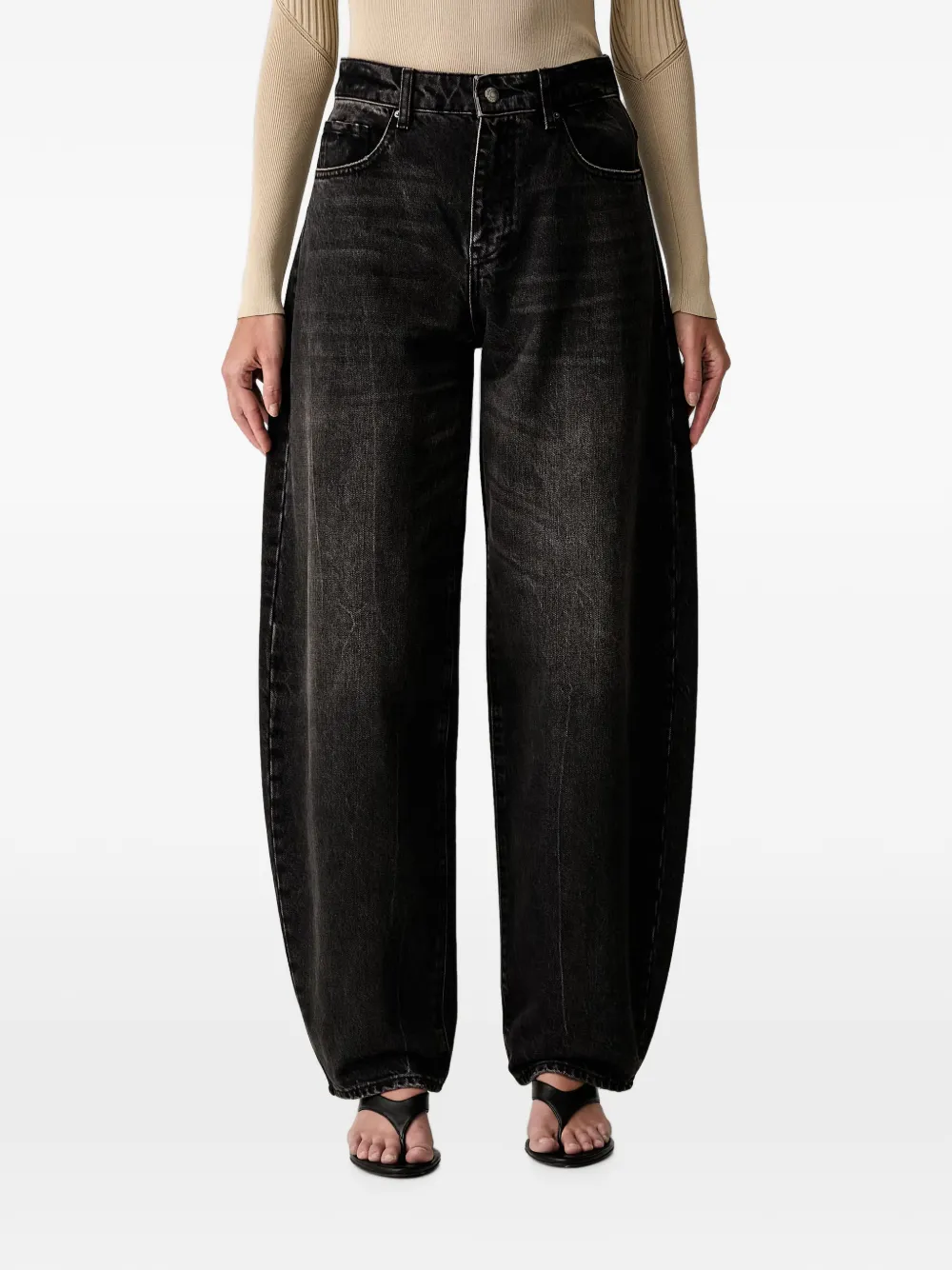 Armani Exchange faded-effect jeans - Schwarz