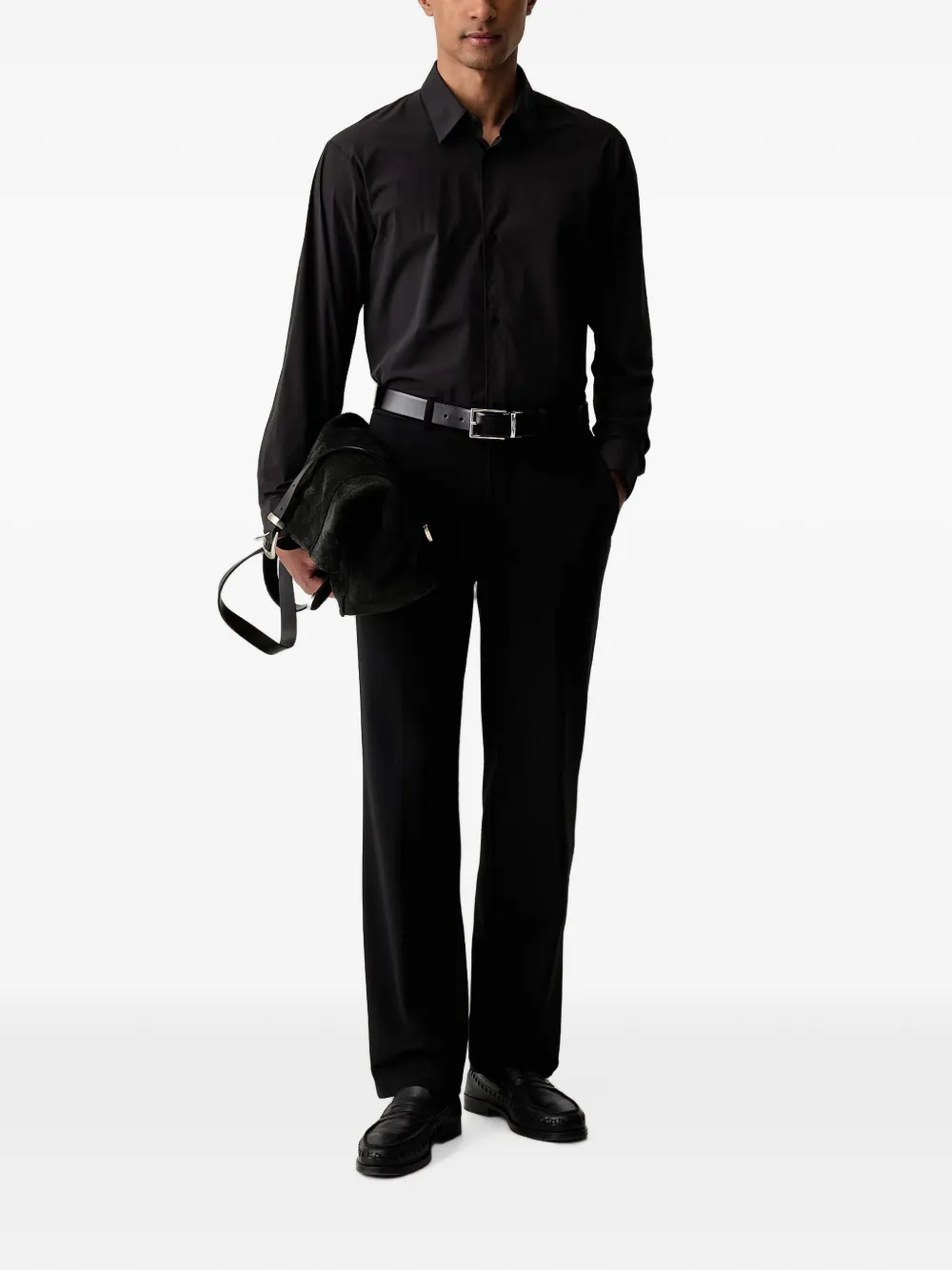 Armani Exchange Button-up overhemd Zwart