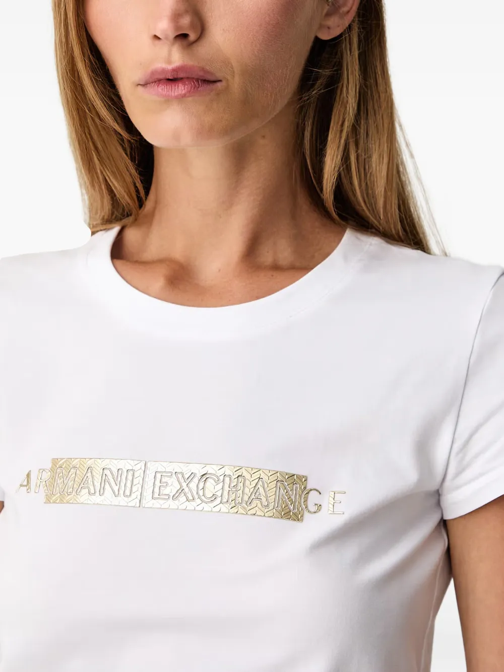 Armani Exchange T-shirt met logodetail Wit