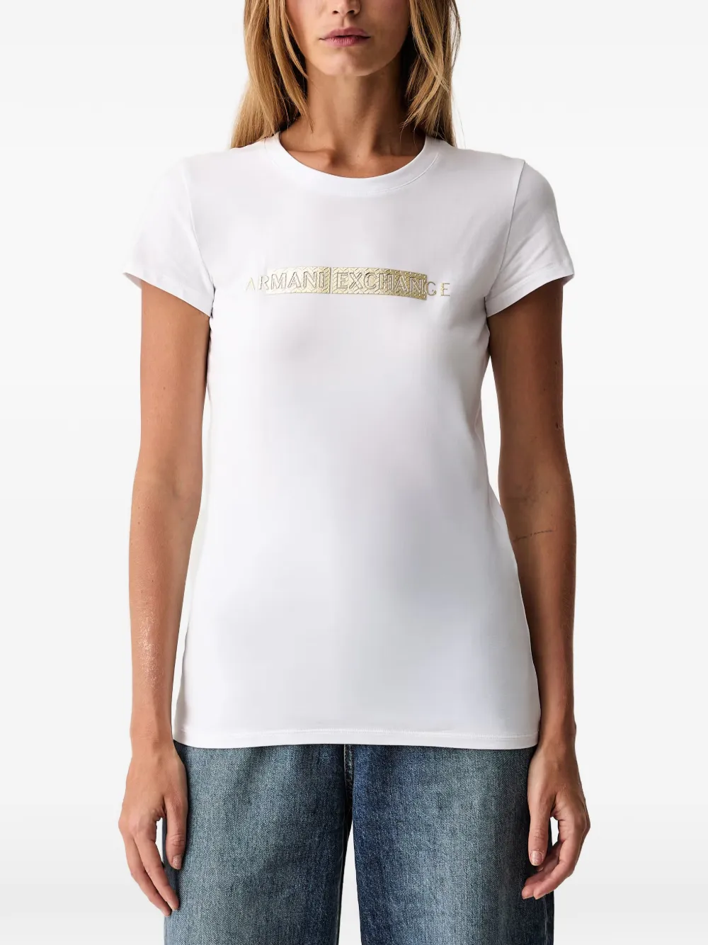 Armani Exchange logo-detail T-shirt - Bianco