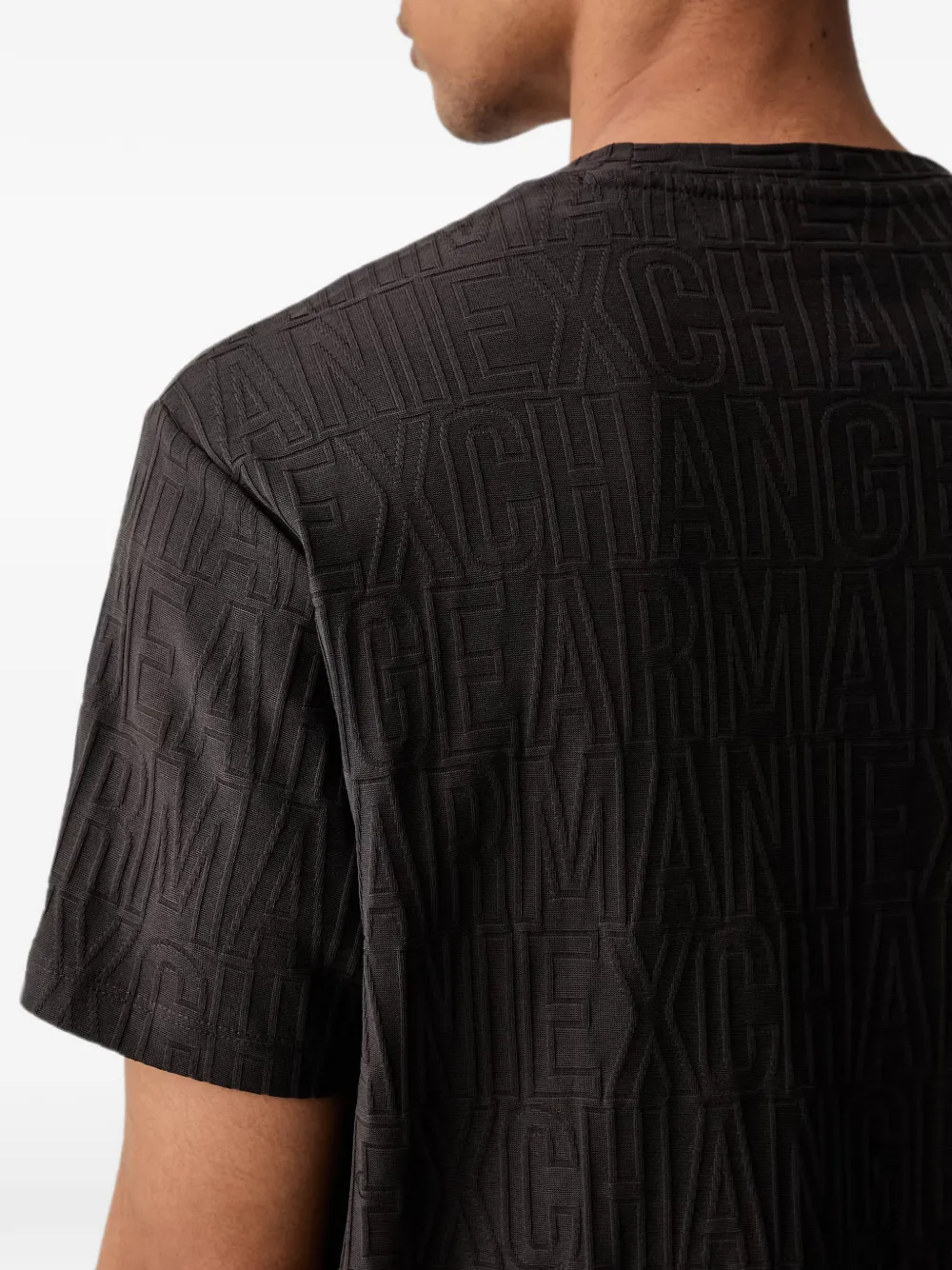 Armani Exchange T-shirt met logo-jacquard Zwart