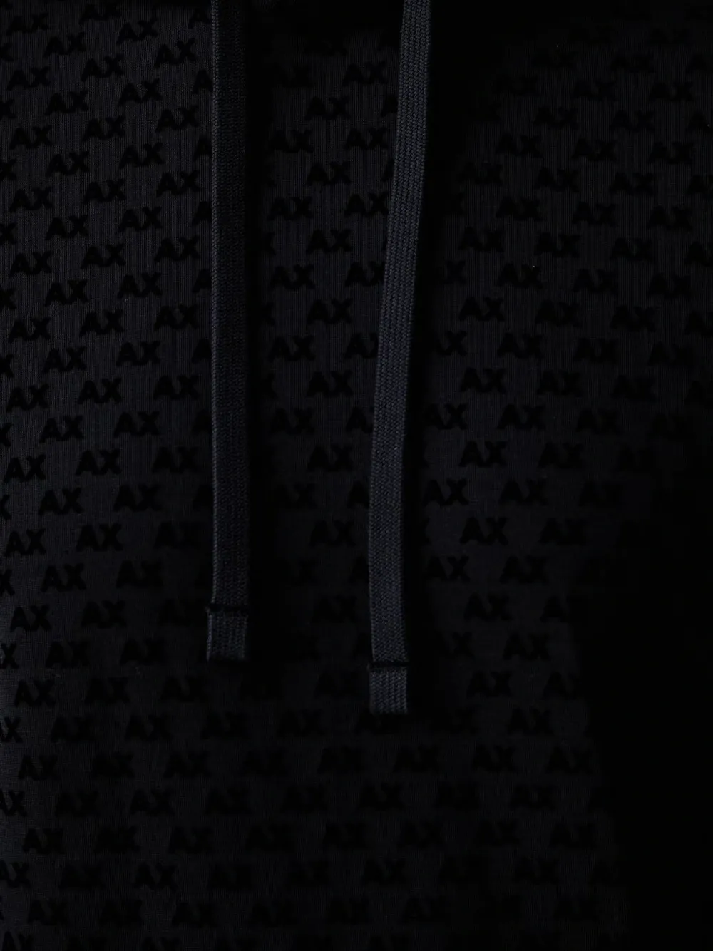 Armani Exchange Hoodie met monogram-print Zwart