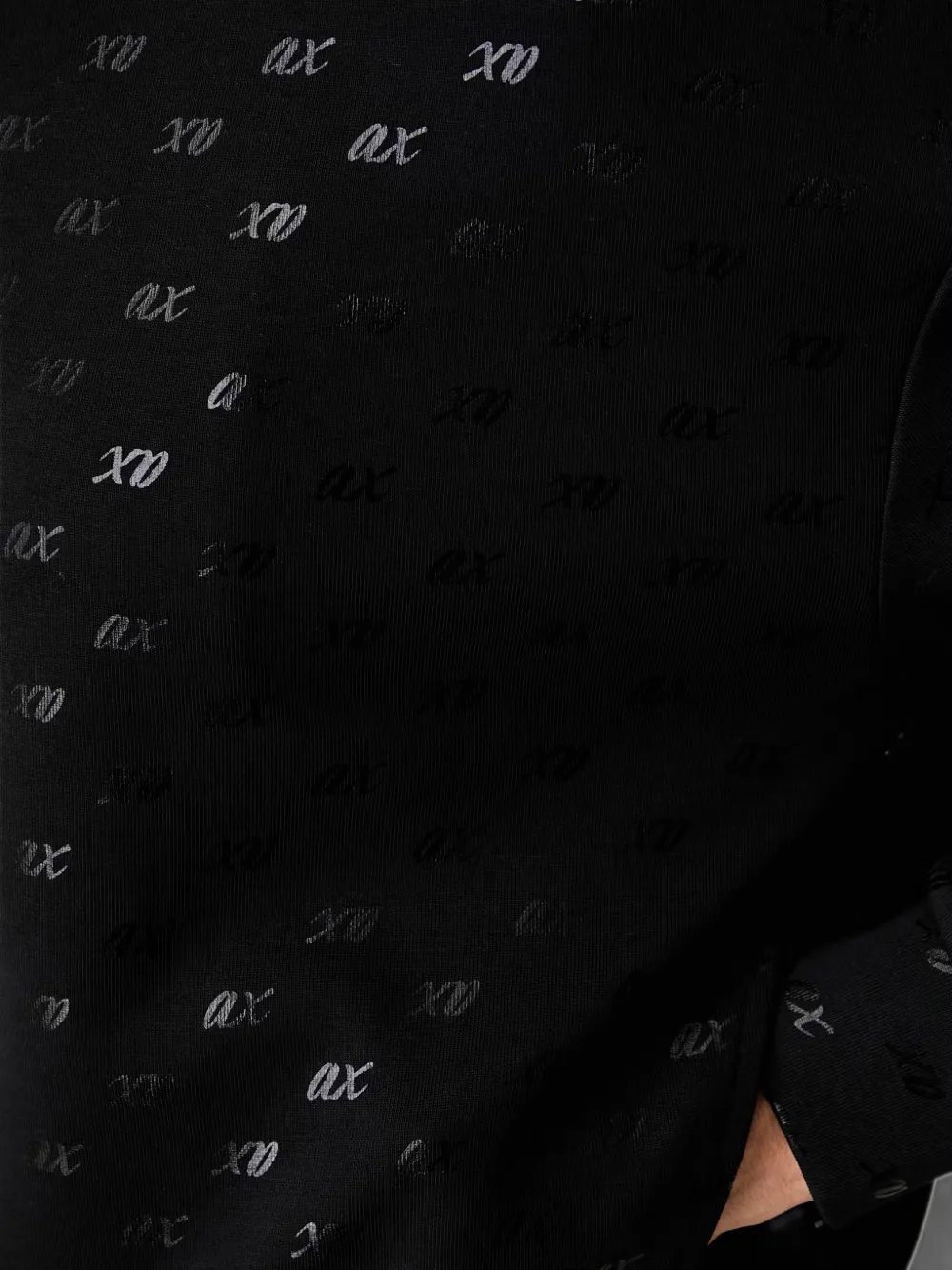 Armani Exchange Sweater met logopatroon en rits Zwart