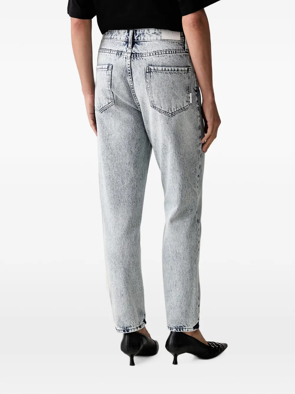 Armani Exchange Jeans met geborduurd logo en acid wassing Blauw