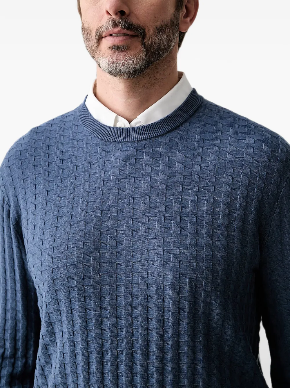 Armani Exchange Geweven trui met ronde hals Blauw