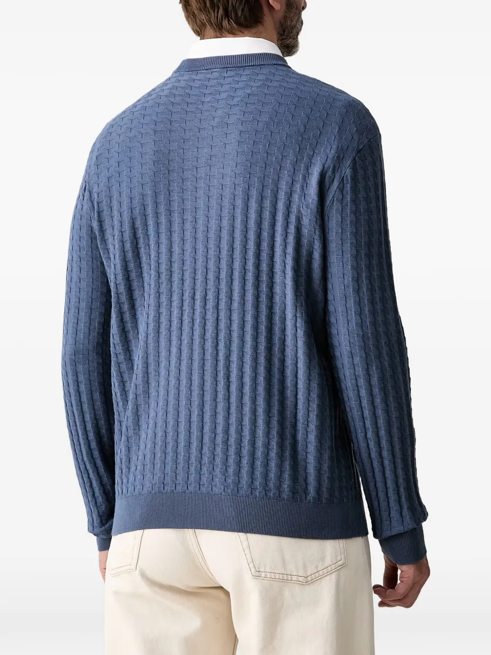 Armani Exchange Geweven trui met ronde hals Blauw