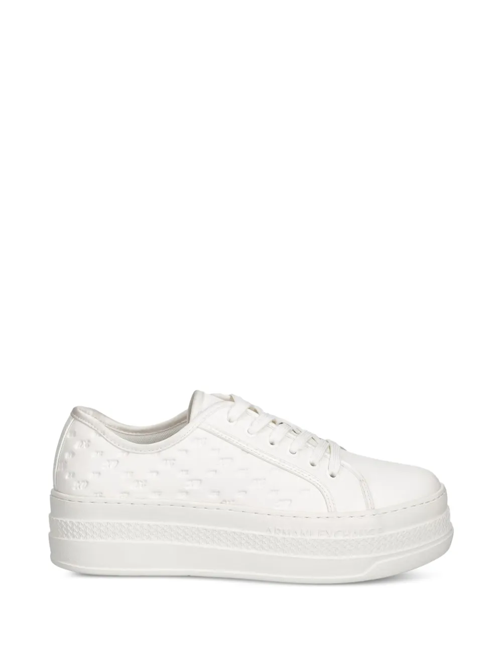 Armani Exchange logo-embossed flatform sneakers Wit