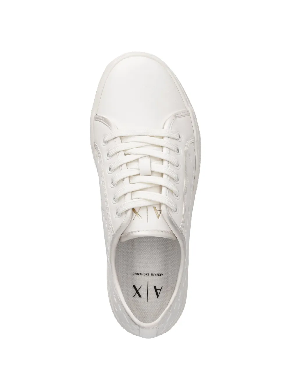 Armani Exchange logo-embossed flatform sneakers Wit