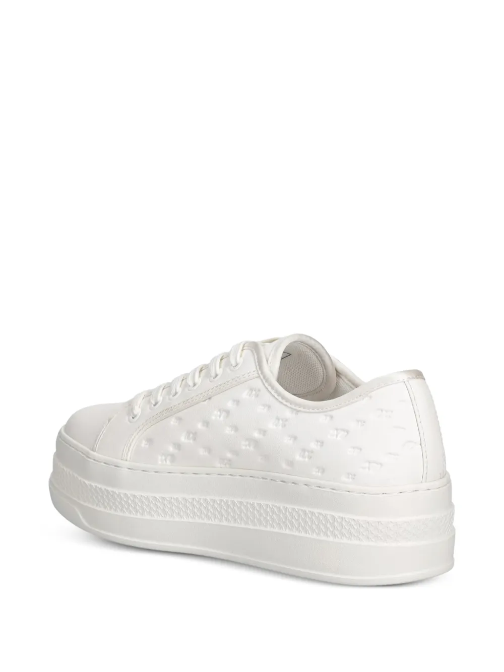 Armani Exchange logo-embossed flatform sneakers Wit