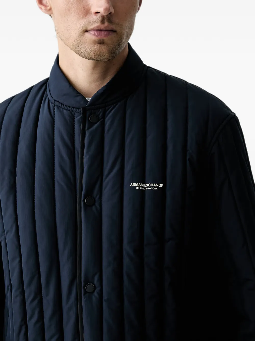 Armani Exchange Bomberjack met logoprint Blauw