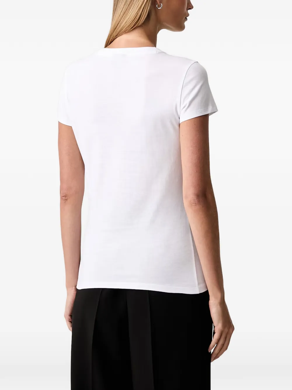 Armani Exchange T-shirt met logo van stras Wit