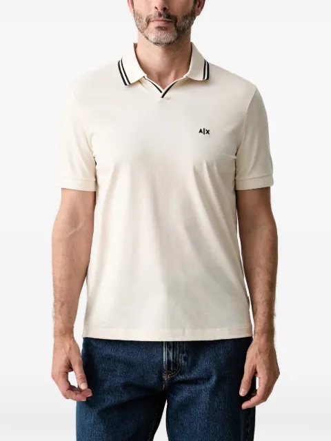 Armani Exchange logo-embroidered tipped T-shirt