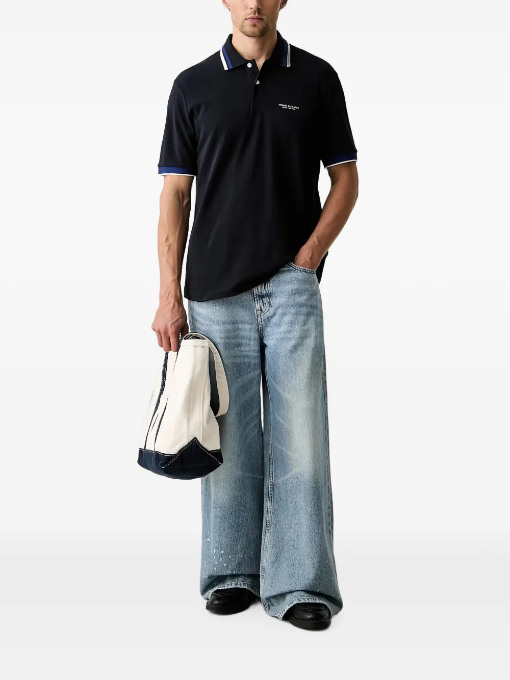 Armani Exchange Poloshirt met logoprint Blauw