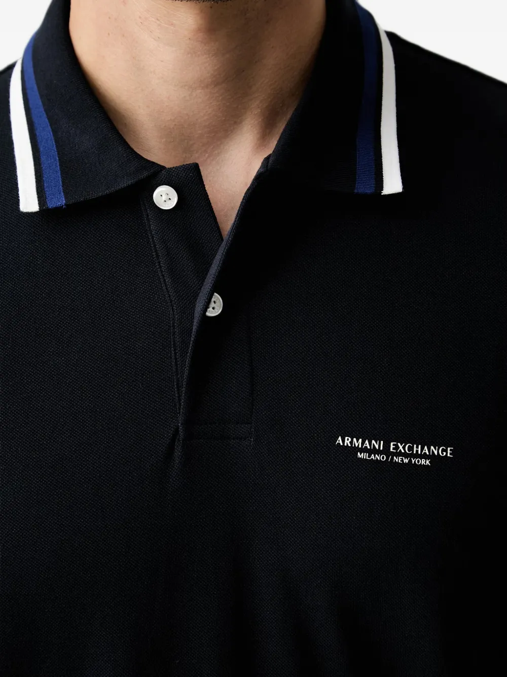 Armani Exchange Poloshirt met logoprint Blauw