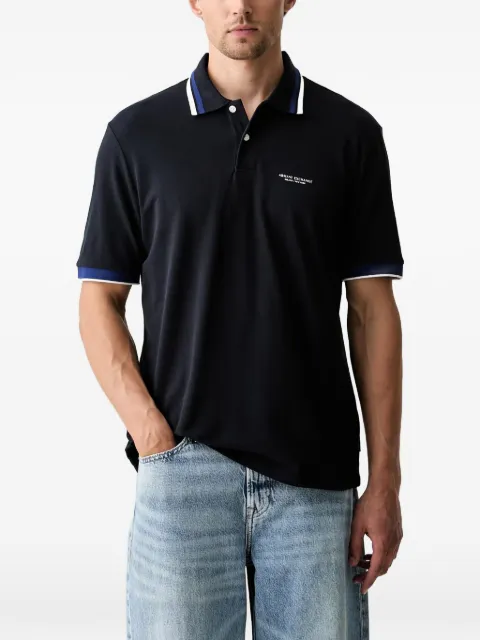 Armani Exchange logo-print tipped polo shirt