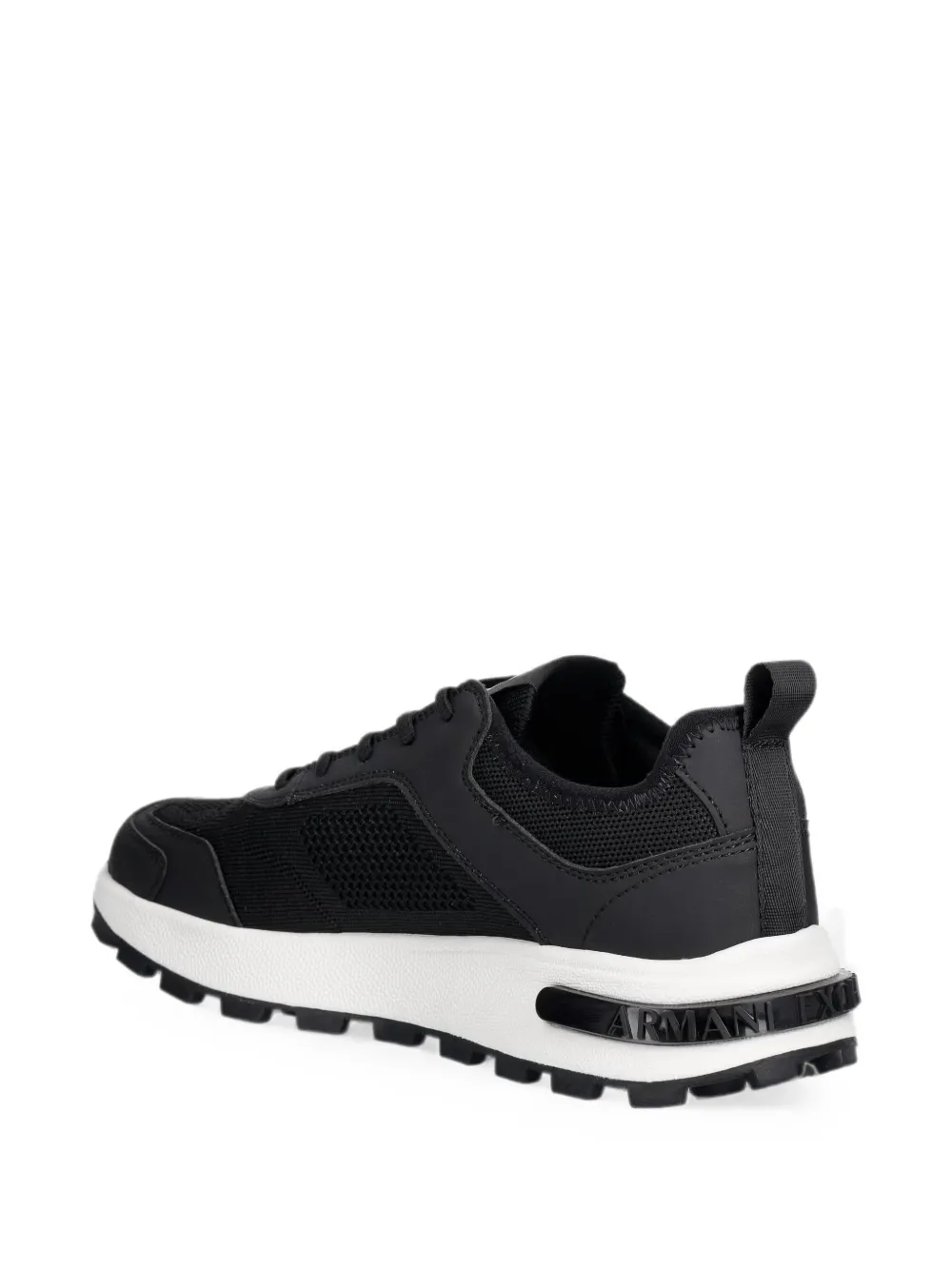 Armani Exchange logo-print mesh-panel sneakers Zwart