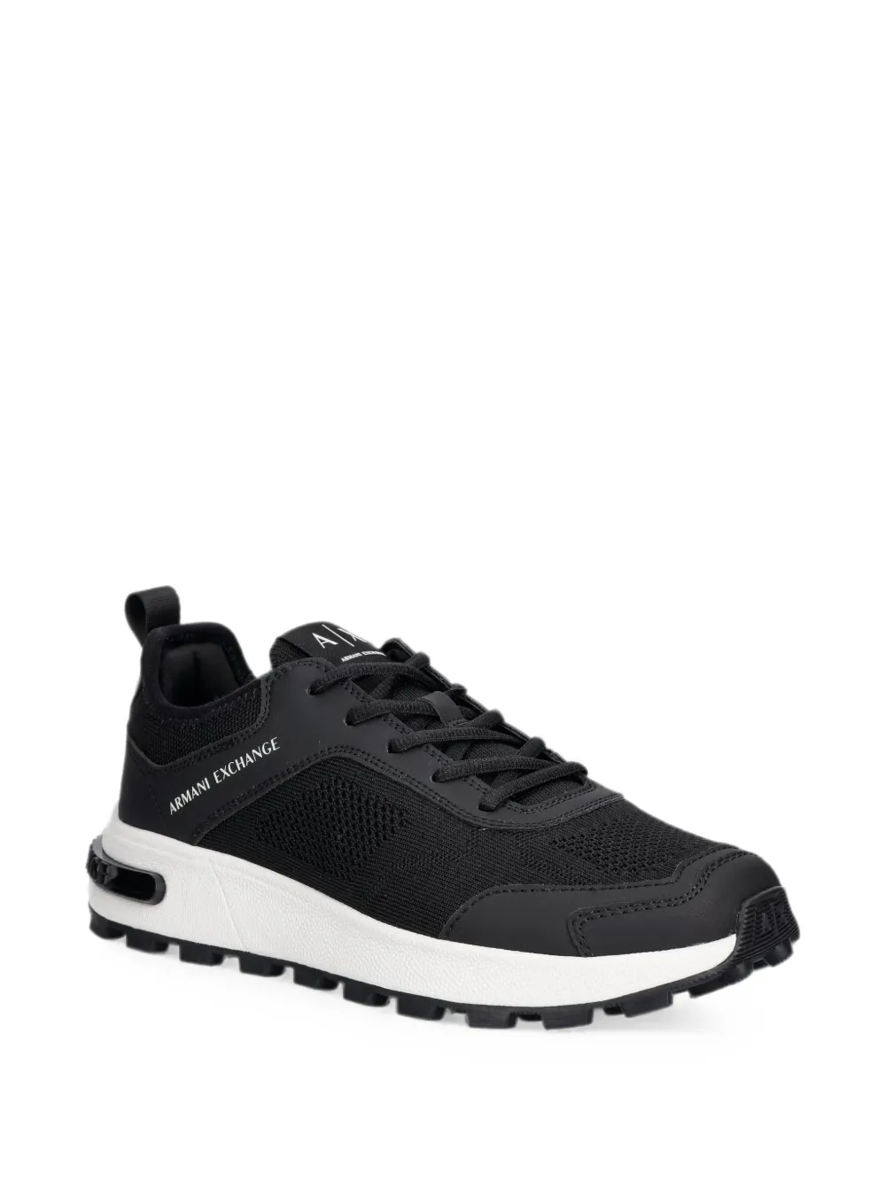Armani Exchange logo-print mesh-panel sneakers Zwart