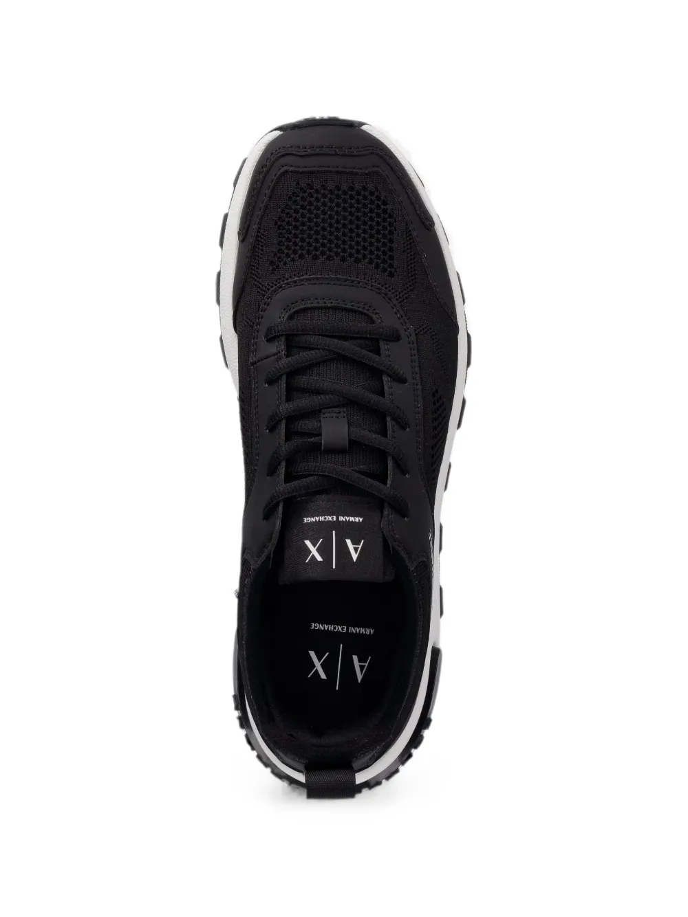 Armani Exchange logo-print mesh-panel sneakers Zwart