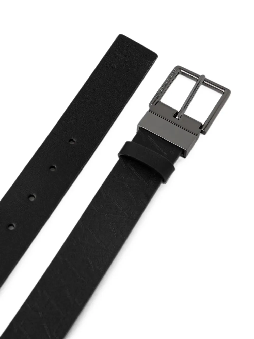 Armani Exchange Omkeerbare riem met logo-reliëf Zwart