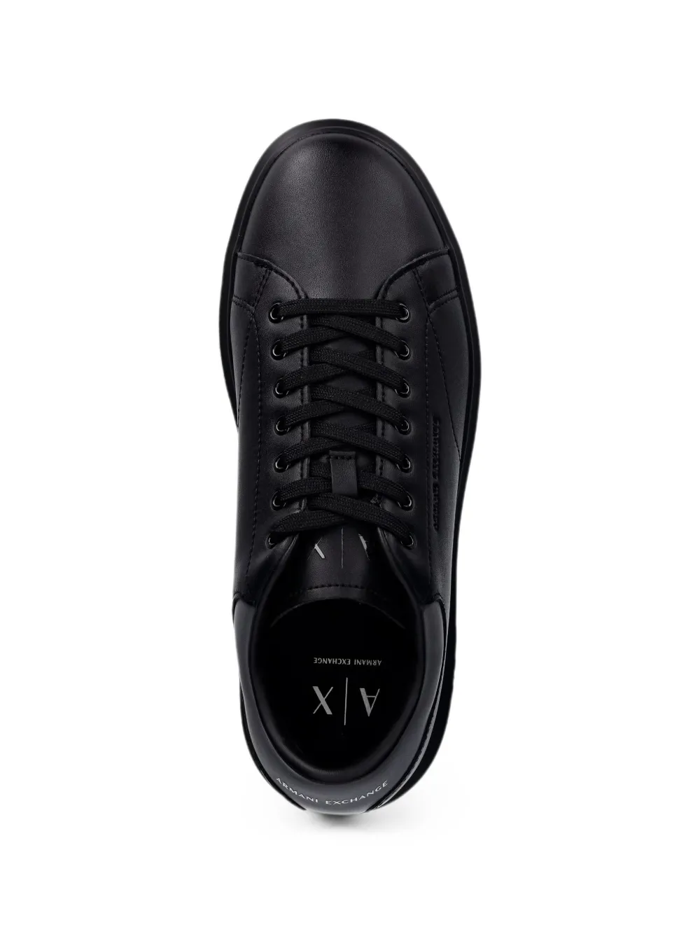 Armani Exchange logo-embossed lace-up sneakers Zwart