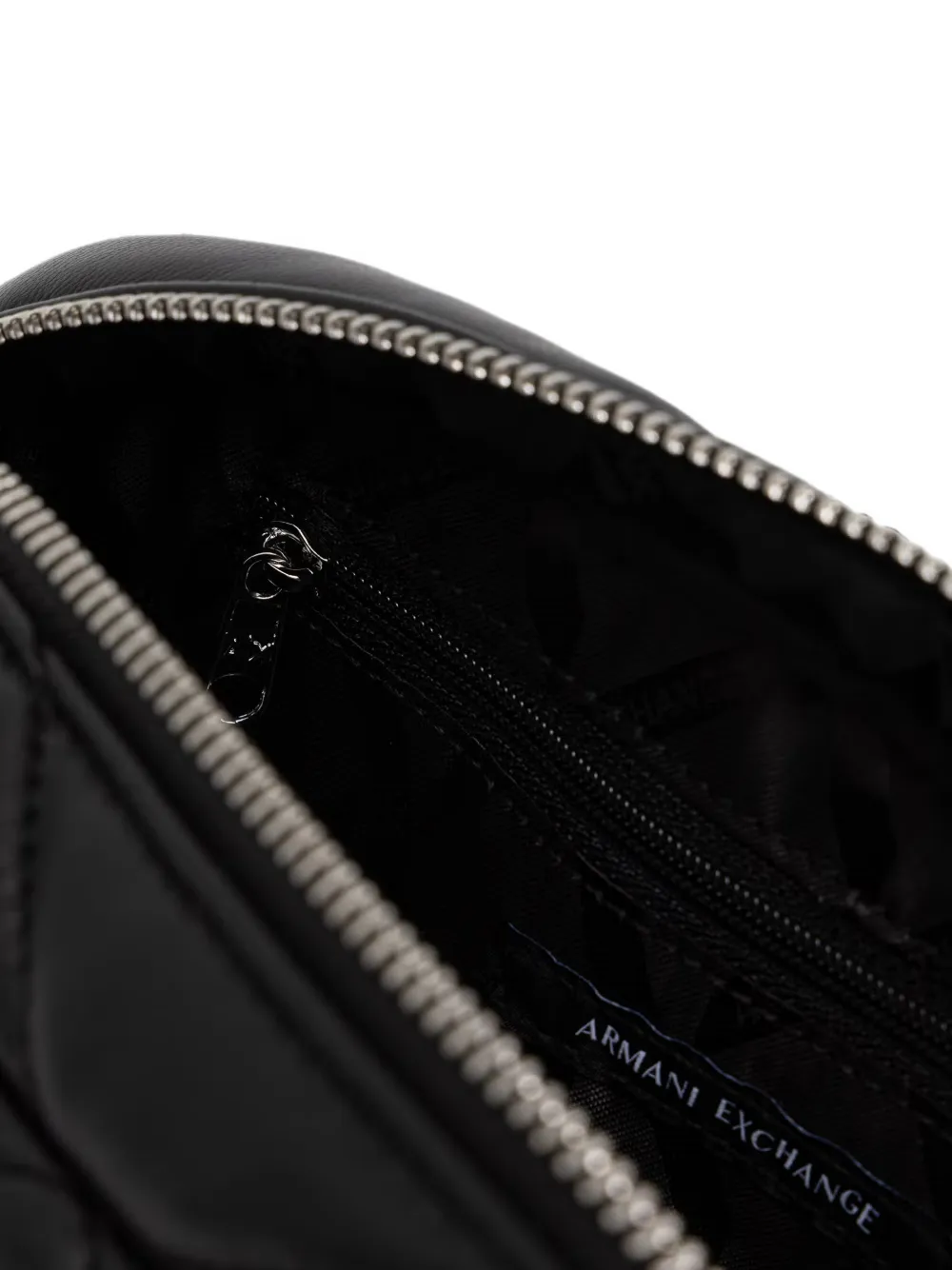 Armani Exchange Gewatteerde schoudertas met logo-plakkaat Zwart