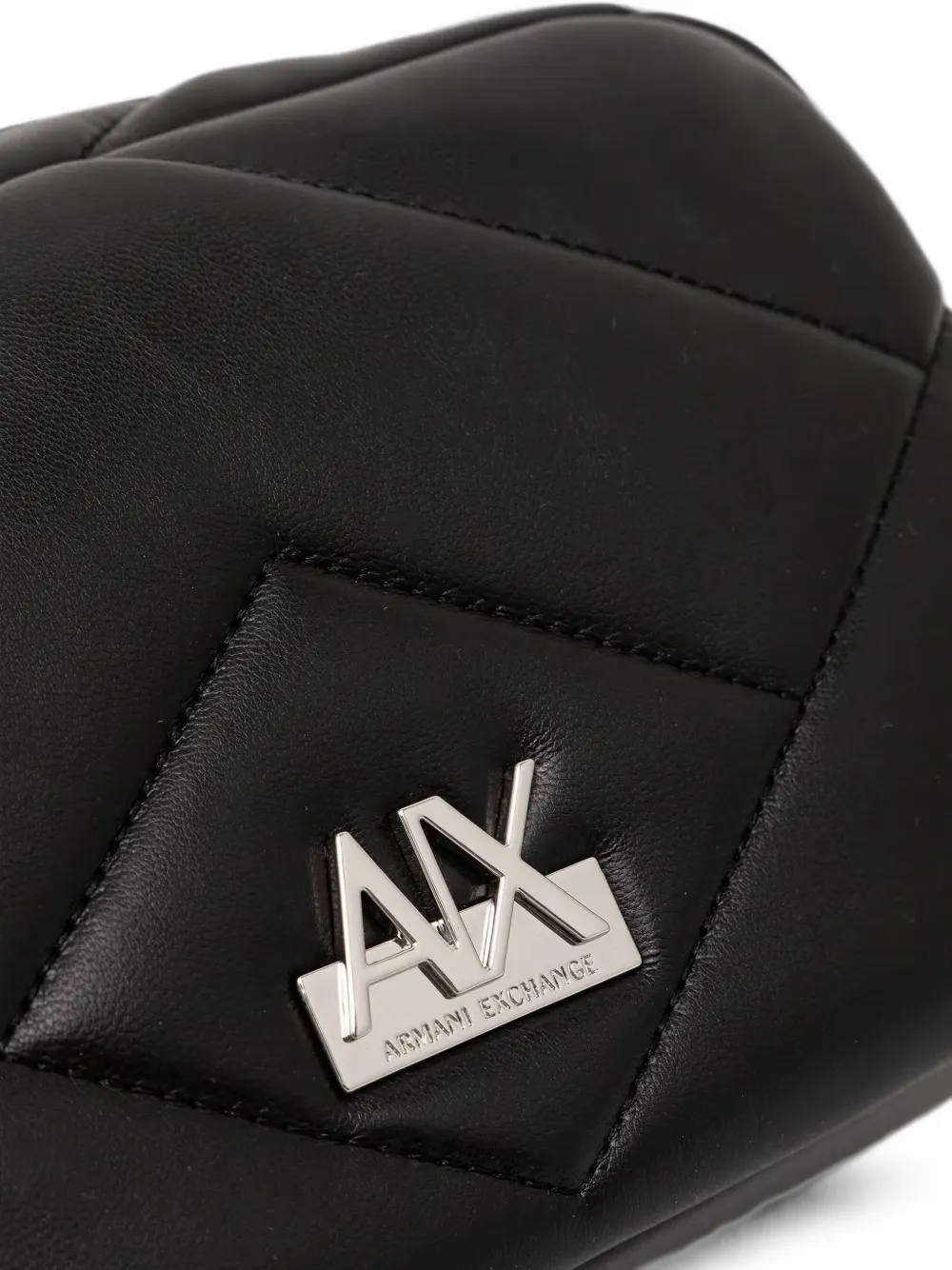 Armani Exchange Gewatteerde schoudertas met logo-plakkaat Zwart