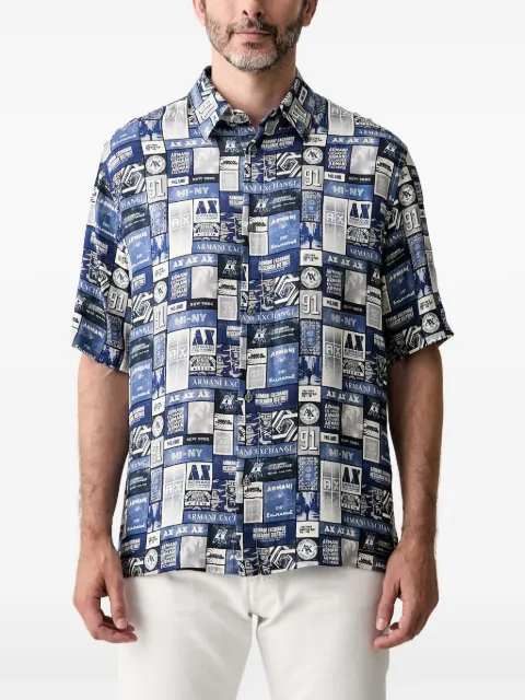 Armani Exchange logo-print short-sleeve shirt