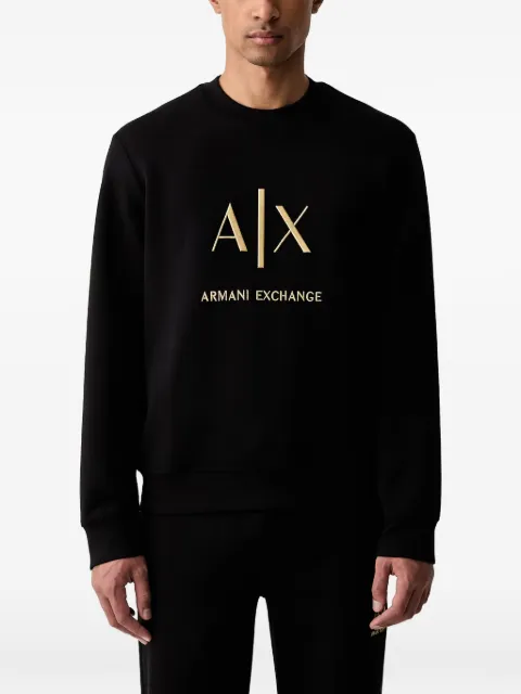 Armani Exchange sudadera con logo bordado