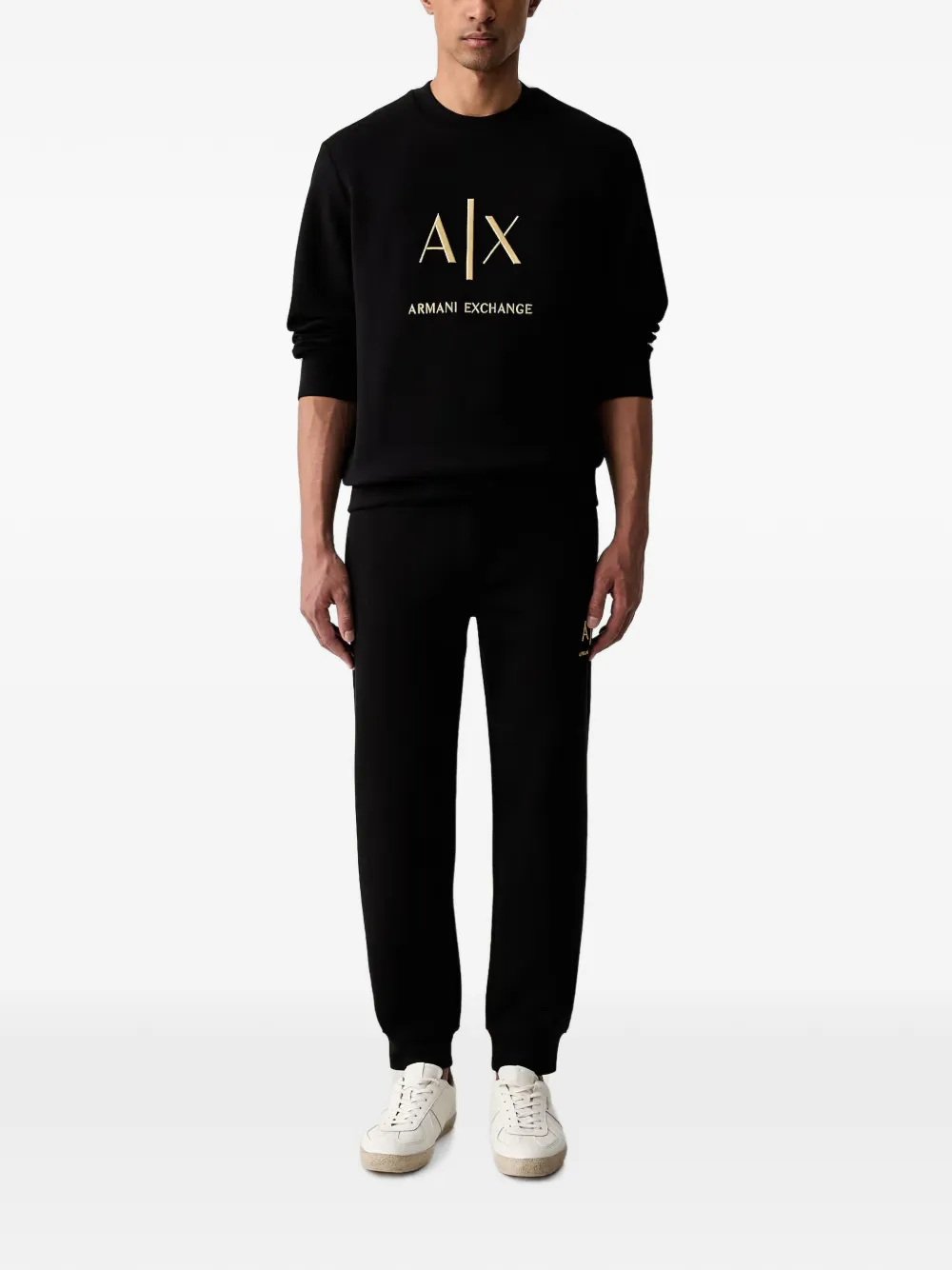 Armani Exchange Sweater met geborduurd logo Zwart