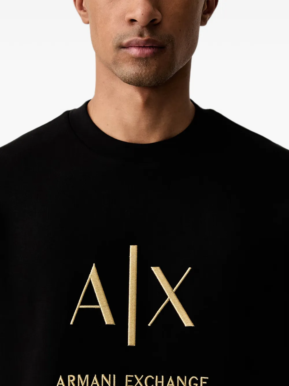 Armani Exchange Sweater met geborduurd logo Zwart