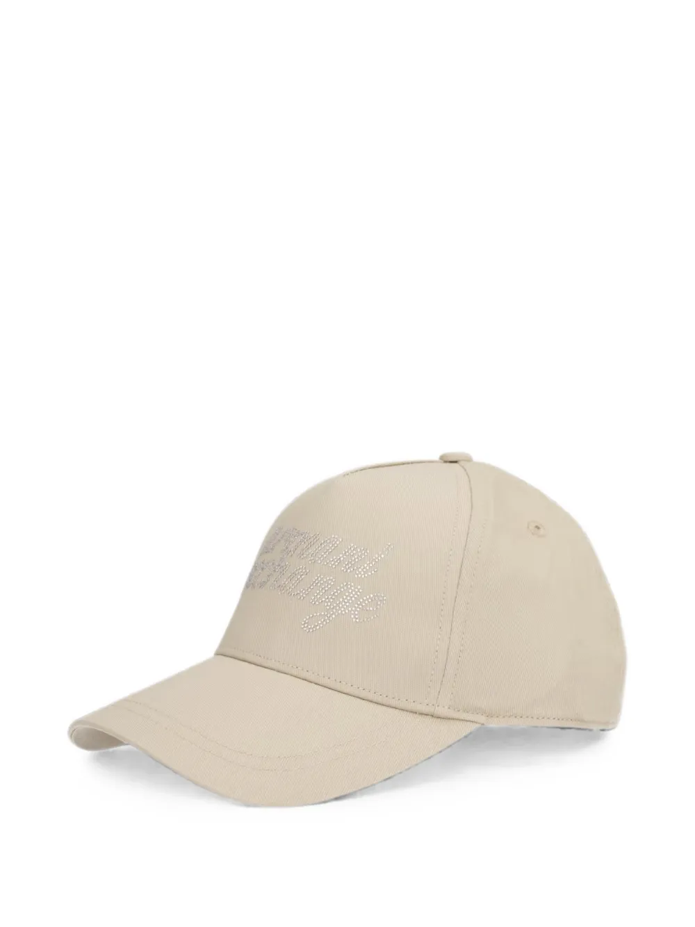 Armani Exchange Rhinestone-logo Baseball Cap In Nude