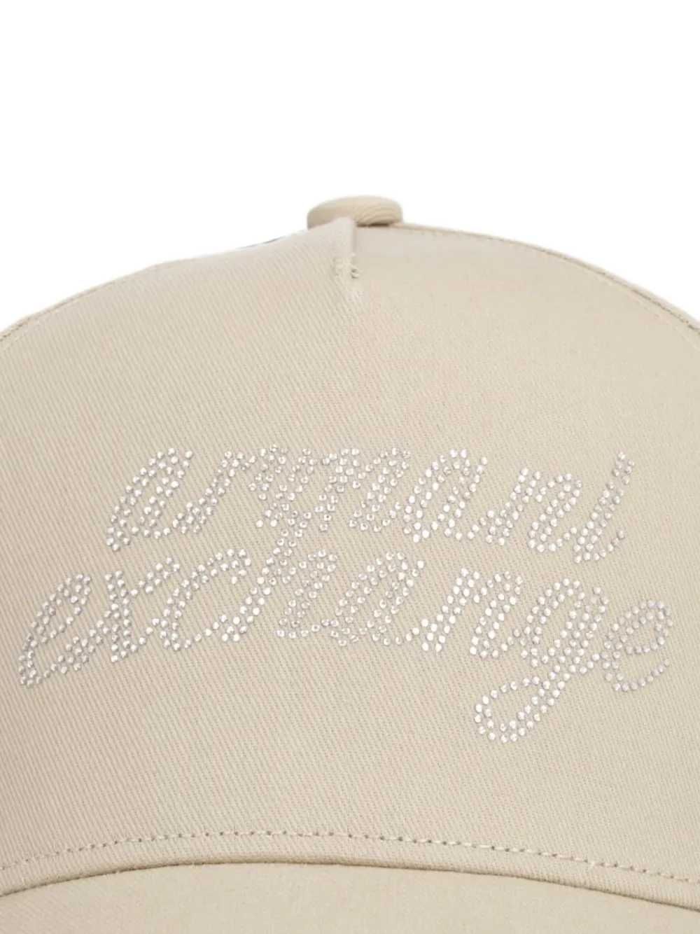 Armani Exchange Honkbalpet met logo van stras Beige