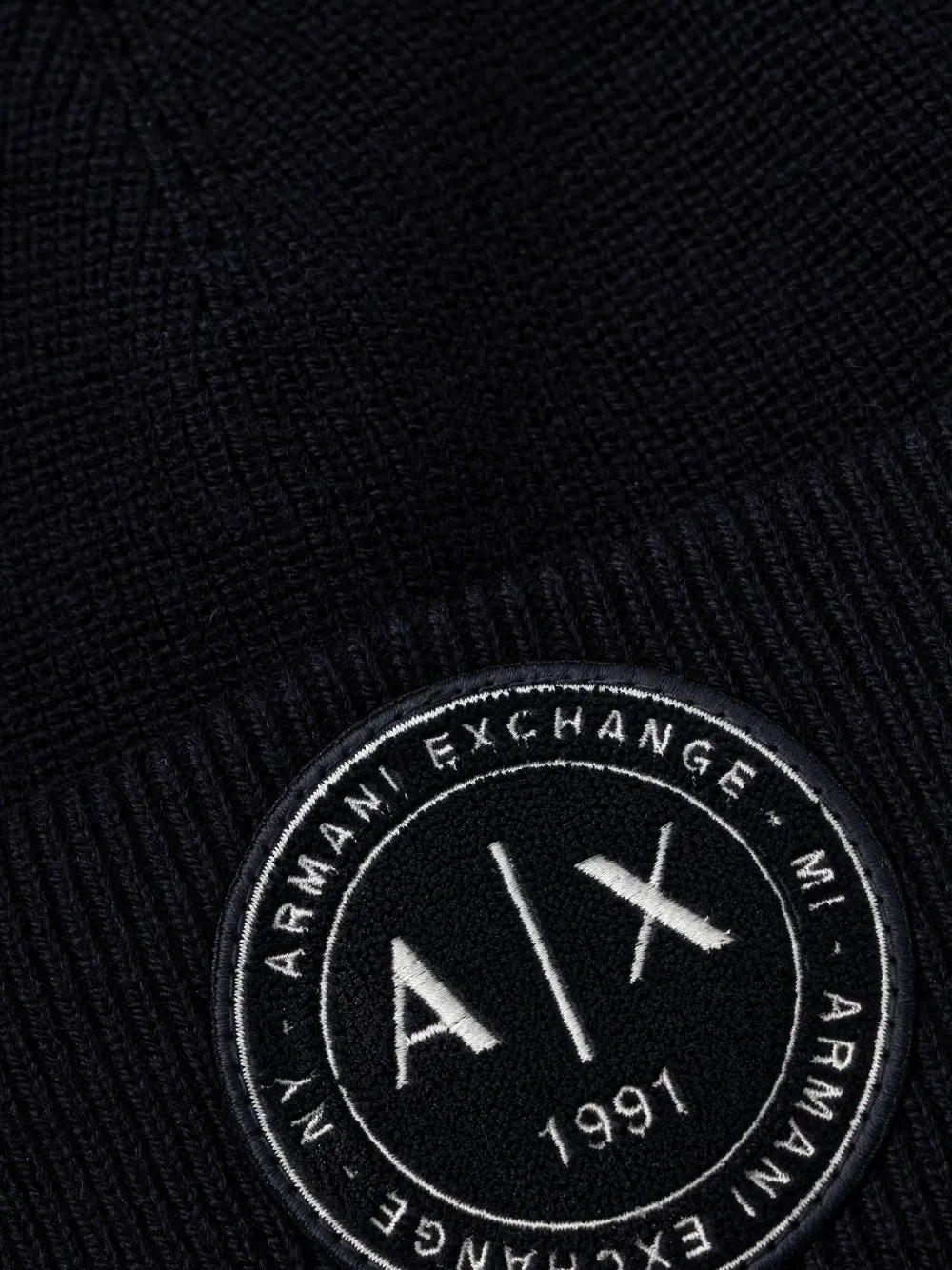 Armani Exchange Ribgebreide muts Blauw