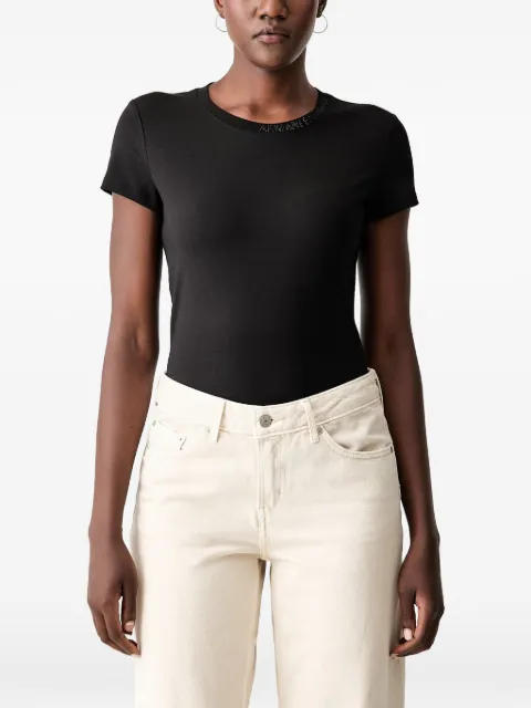 Armani Exchange rhinestone-logo T-shirt