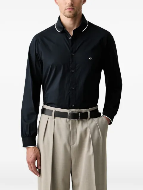 Armani Exchange logo-print piped shirt