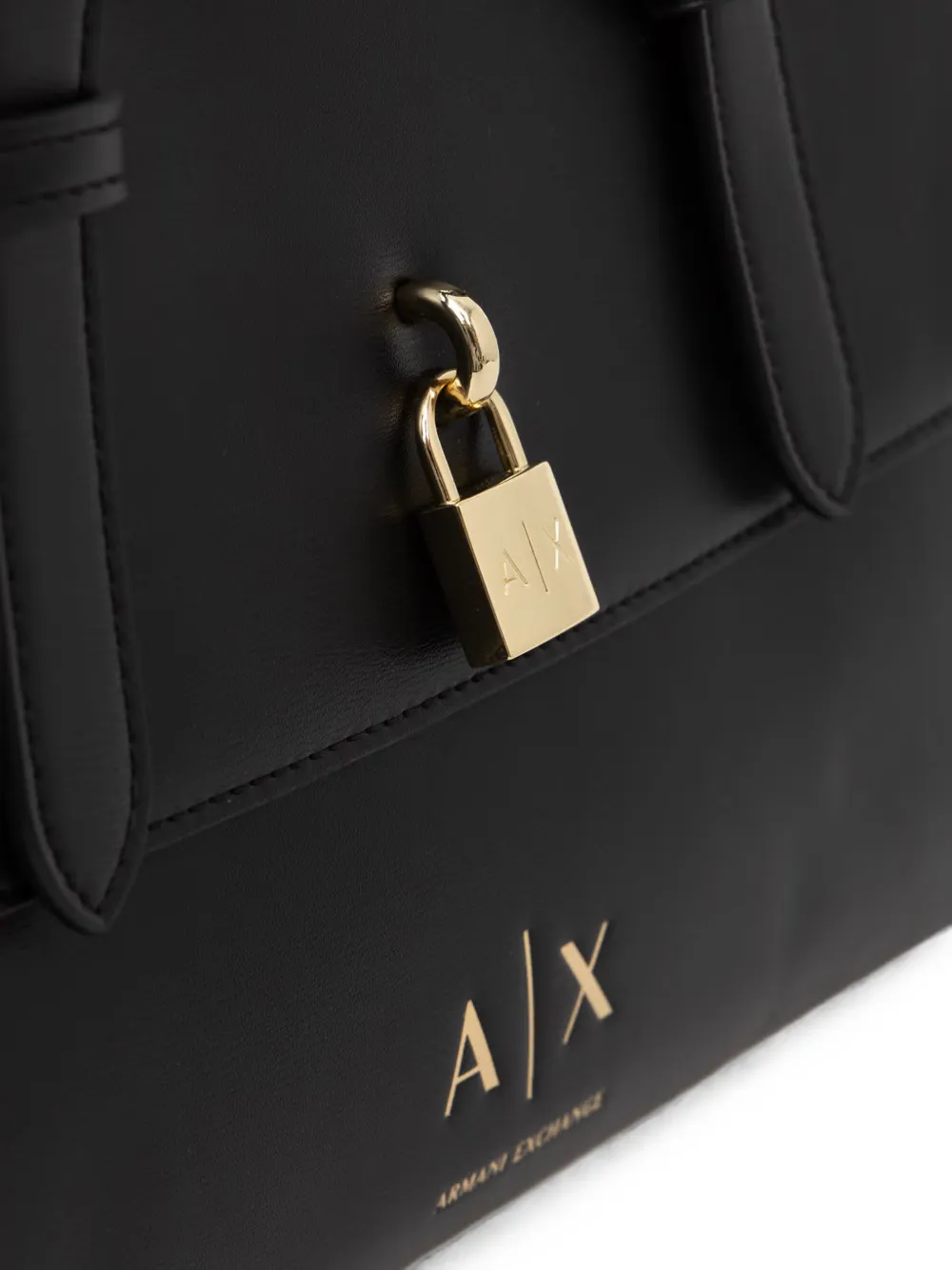 Armani Exchange Schoudertas met hangslot-detail en logoprint Zwart